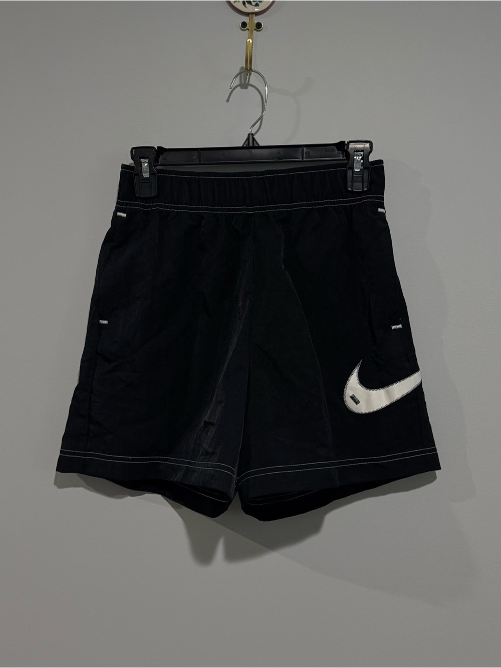 NWT Nike Black Athletic Women’s Shorts with White Swoosh SZ XS